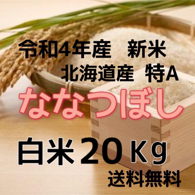新米】令和4年産 北海道米 ななつぼし 白米 20kg - 米/穀物