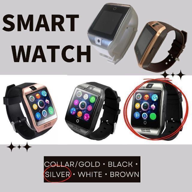 Q18　スマートウォッチ　人気　銀　Bluetooth　新発売　時計　話題 メンズの時計(腕時計(デジタル))の商品写真
