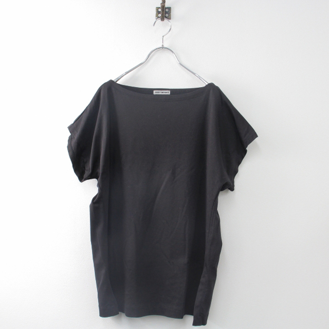 ISSEY MIYAKE イッセイミヤケ ストレッチドルマンカットソー M/ブラック Tシャツ ボートネック スリット【2400013264570】