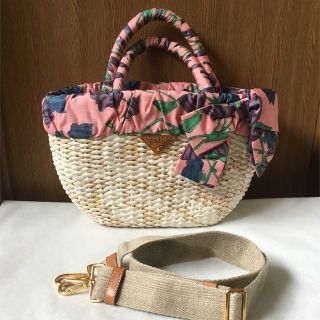 プラダ(PRADA)の美品 プラダ かごバッグ 2way(かごバッグ/ストローバッグ)