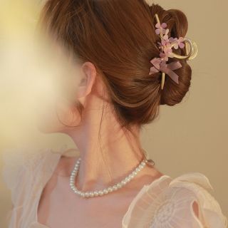 新品　バンスクリップ　ヘアクリップ バレッタ ヘアピン韓国　フラワー　春夏(バレッタ/ヘアクリップ)