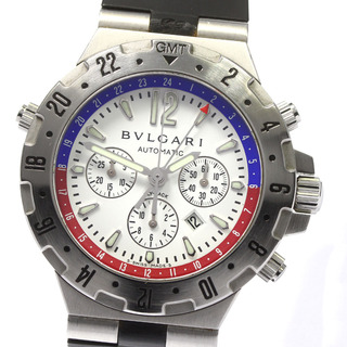 ブルガリ(BVLGARI)のベルト訳あり ブルガリ BVLGARI GMT40SFB ディアゴノ GMT クロノグラフ 自動巻き メンズ 箱・保証書付き_745490【ev10】(腕時計(アナログ))