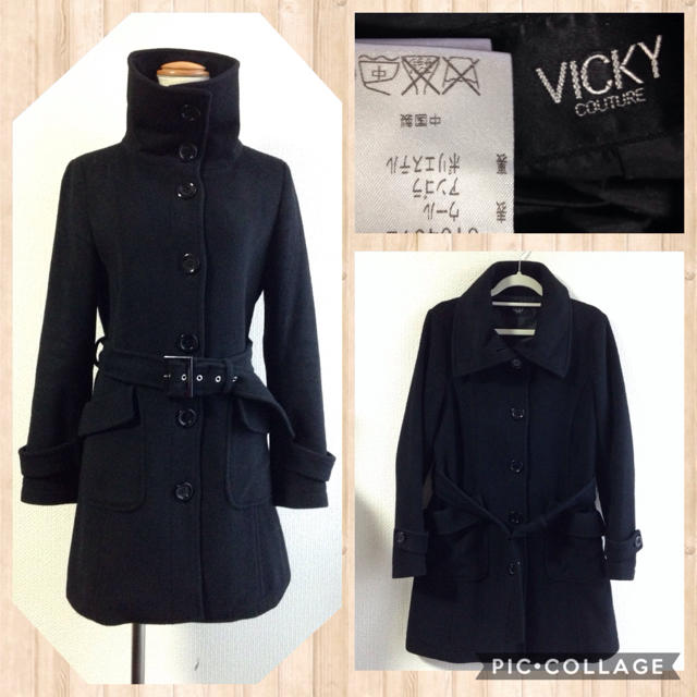 VICKY(ビッキー)の美品♪VICKYウール混ミディアムコート レディースのジャケット/アウター(トレンチコート)の商品写真