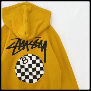 STUSSY プルオーバー パーカー ネイビー イエロー XL