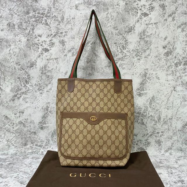GUCCI グッチ シェリーライン トートバッグ GGキャンバス ブラウン