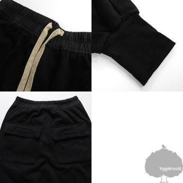 ドローストリング スウェットパンツ サルエル ジョガー 黒 メンズ XL メンズのパンツ(サルエルパンツ)の商品写真