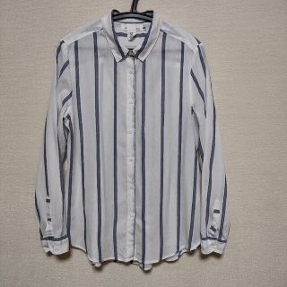 エイチアンドエム(H&M)の【美品】Ｈ＆M　ストライプ　シャツ　ゆったりめ(シャツ/ブラウス(長袖/七分))