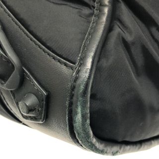 BALENCIAGA バレンシアガ THE CITY NYLON/LEATHER BLACK 115748 1000 G 002123 ザシティ ナイロンレザー切替2WAYハンドバッグ ミラー付き中綿入りハンドバッグ ブラック レディース