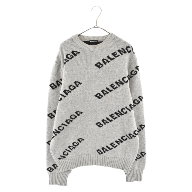 BALENCIAGA バレンシアガ 19SS ALLOVER LOGO CREWNECK KNIT 総柄