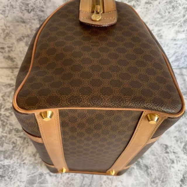 極美品 CELINE セリーヌ マカダム トリオンフ レザー ミニ ボストン