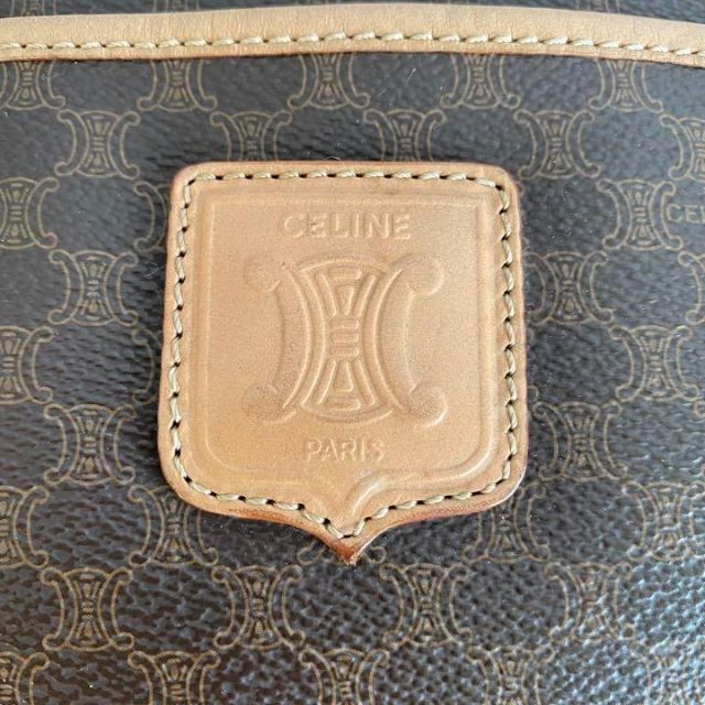 極美品 CELINE セリーヌ マカダム トリオンフ レザー ミニ ボストン