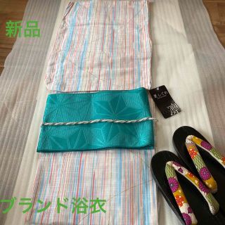 [💥ブランド浴衣　夏しぐれ凛　ストライプにラメ　新品:未使用💥](浴衣)