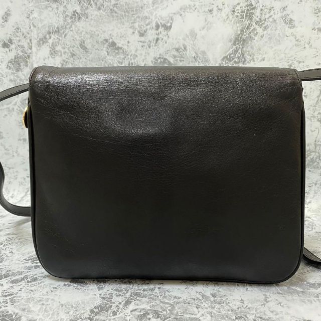 celine - セリーヌ CELINE ショルダーバッグ レザー ブラック ゴールド