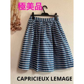 カプリシューレマージュ(CAPRICIEUX LE'MAGE)の美品❤️ CAPRICIEUX LEMAGE ❤️ フレアスカート ネイビー系(ひざ丈スカート)