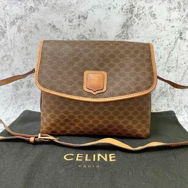 セリーヌ CELINE ショルダーバッグ マカダム トリオンフ レザー ブラウン