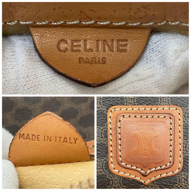 セリーヌ CELINE ショルダーバッグ マカダム トリオンフ レザー ブラウン