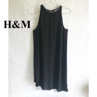 エイチアンドエム(H&M)のタグ付き新品未使用★H&M  ホルターネックワンピース34/黒/二次会パーティー(ひざ丈ワンピース)