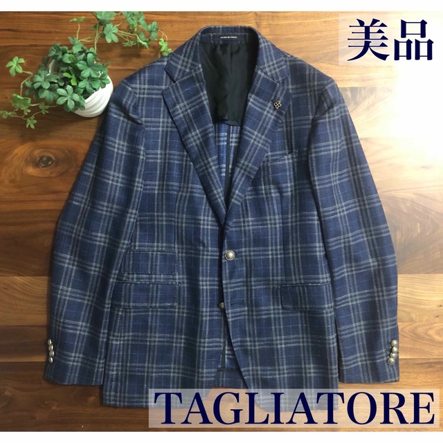 【美品/春夏】TAGLIATOREタリアトーレネイビー×ベージュジャケット48のサムネイル