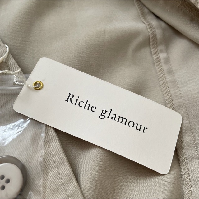 Riche glamour(リシェグラマー)の【未使用品】Riche glamour トレンチコート リボン付き ベージュ レディースのジャケット/アウター(トレンチコート)の商品写真