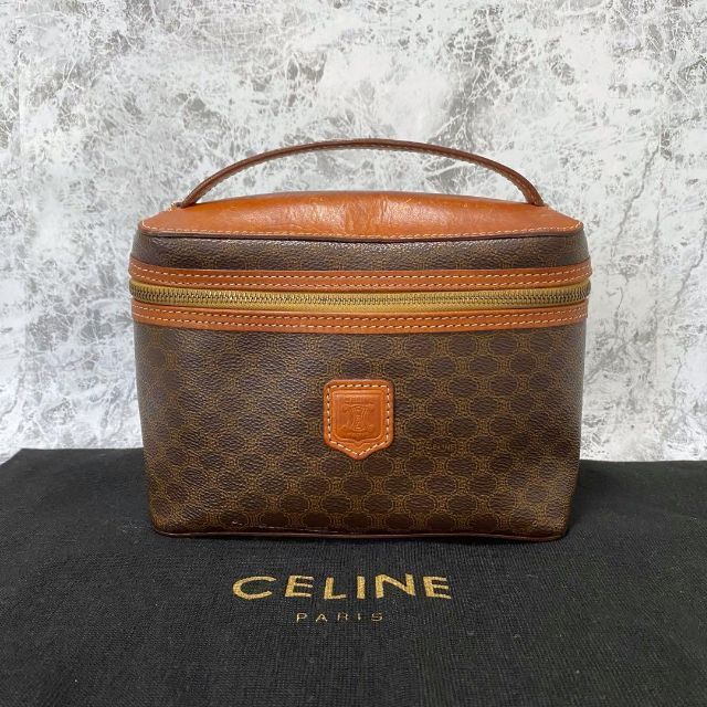 CELINE セリーヌ バニティーバッグ ポーチ マカダム トリオンフ レザー