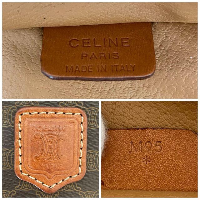 celine(セリーヌ)のCELINE セリーヌ バニティーバッグ ポーチ マカダム トリオンフ レザー レディースのファッション小物(ポーチ)の商品写真