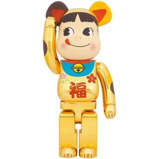 BE@RBRICK 招き猫 ペコちゃん 福 金メッキ 1000% ベアブリック(その他)