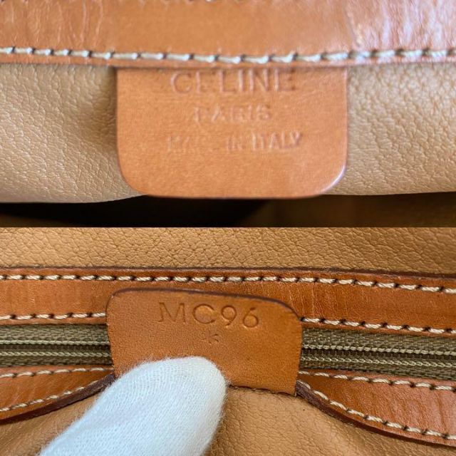 極美品 CELINE セリーヌ マカダム トリオンフ レザー トートバッグ