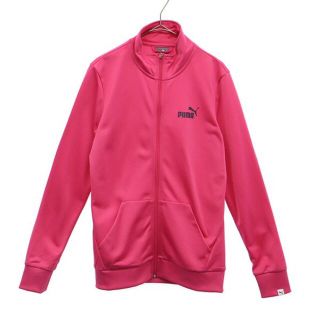 プーマ(PUMA)のプーマ ロゴプリント ジャージ S/P ピンク×ブラック PUMA スポーツ トレーニング レディース 【中古】  【230401】(その他)