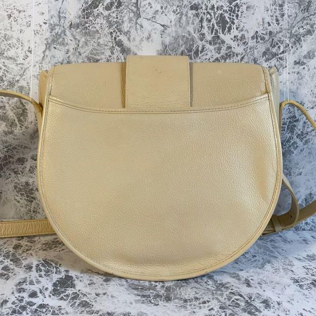 サンローラン ショルダーバッグ レザー ホワイト ゴールド金具