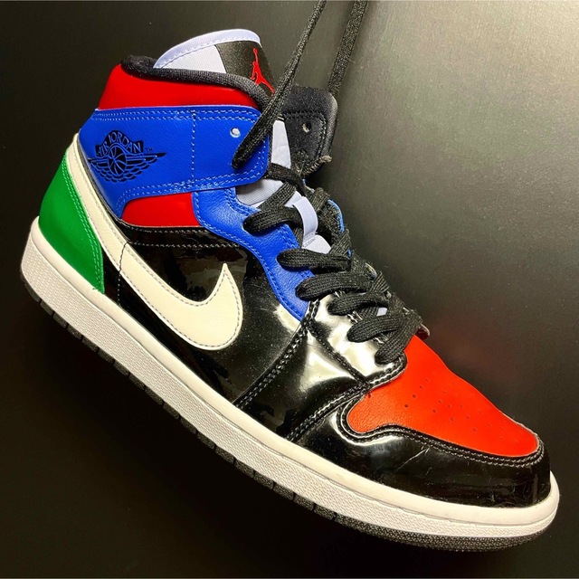 NIKE AIR JORDAN 1 MID SE PATENT BLENDマルチ