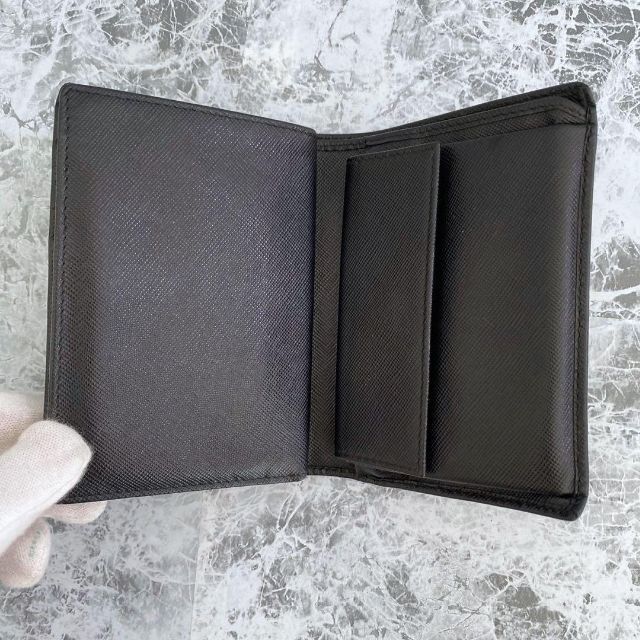 PRADA(プラダ)のPRADA プラダ 二つ折り財布 財布 ブラック サフィアーノ レザー レディースのファッション小物(財布)の商品写真