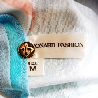 LEONARD - 美品 レオナール 花柄 半袖 ワンピース レディース 青系