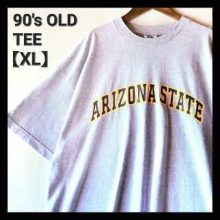 アートヴィンテージ(ART VINTAGE)の古着★90's OLD ゆるだぼ アメカジスポーツ 灰 カレッジTシャツ XL(Tシャツ/カットソー(半袖/袖なし))