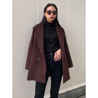 マウジー(moussy)のmoussy MIDDLE LENGTH CHECK コート ブラウン サイズ2(チェスターコート)