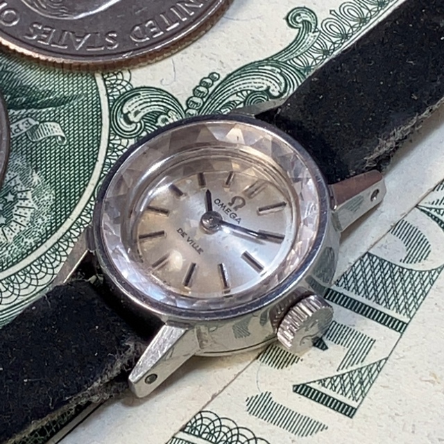 OMEGA オメガ レディーマティック カットガラス 手巻き レディース