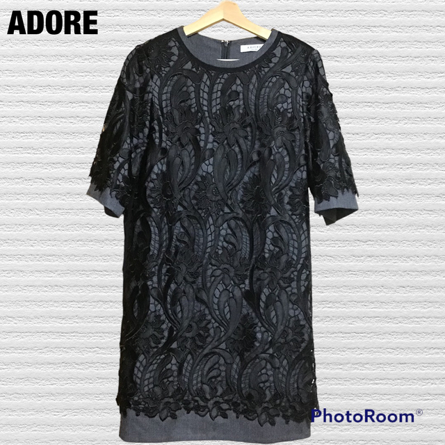 ADORE(アドーア)の【人気高級アパレル.匿名.翌送】ADORE レース ワンピース size38 レディースのワンピース(ひざ丈ワンピース)の商品写真