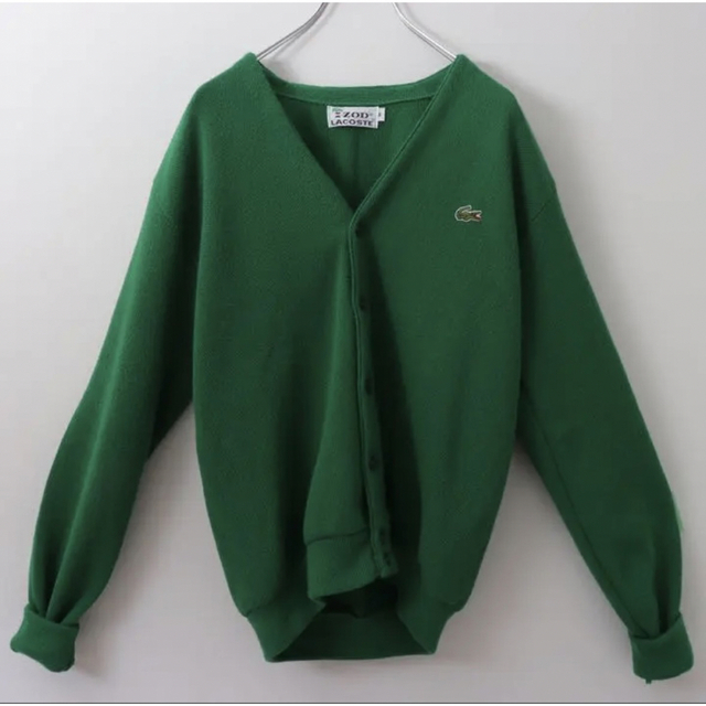 80,s IZOD ラコステ カーディガン 緑 ニット lacoste M 最も優遇 kstar