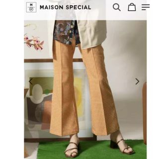 メゾンスペシャル(MAISON SPECIAL)のMAISON SPECIAL ギンガムチェックパンツ オレンジ(カジュアルパンツ)