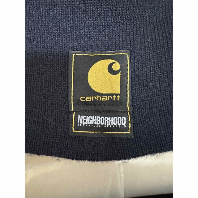 NEIGHBORHOOD(ネイバーフッド)のlow-d様専用neighborhood ×カーハート　ニット帽ネイビー　極美品 メンズの帽子(ニット帽/ビーニー)の商品写真