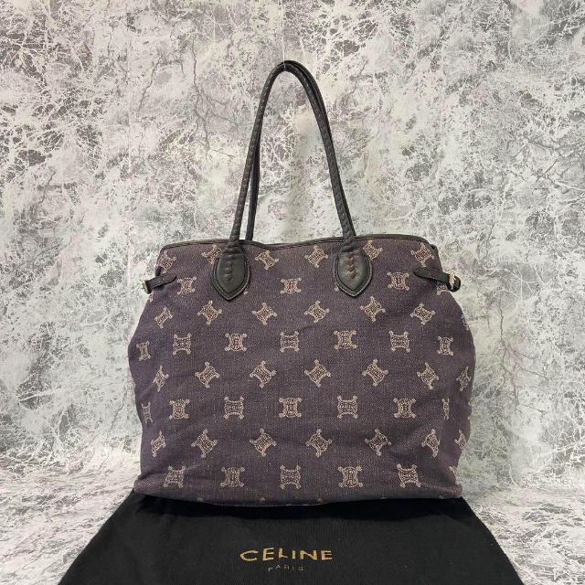 celine(セリーヌ)の極美品 セリーヌ CELINE トートバッグ パリ マカダム デニム レザー レディースのバッグ(トートバッグ)の商品写真