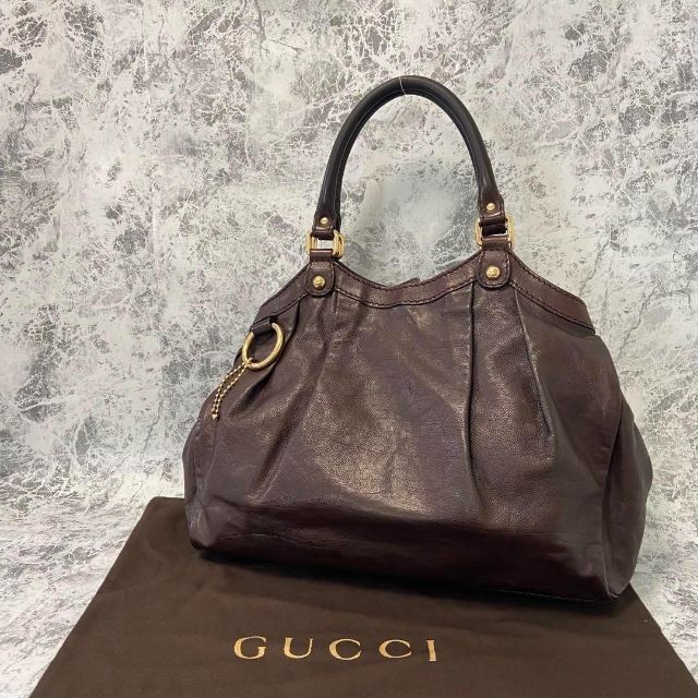 極美品 GUCCI グッチ ハンドバッグ スーキー レザー ブラウン-