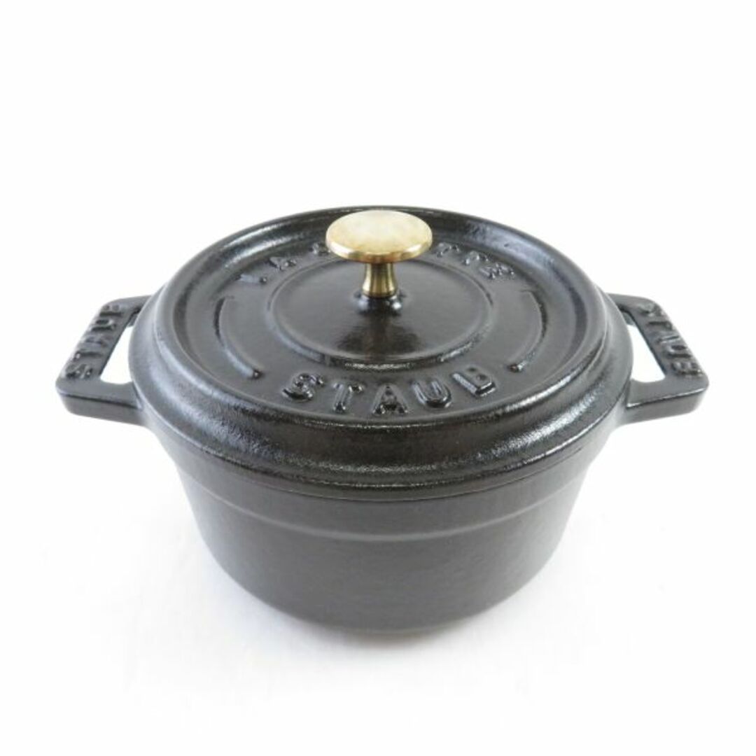 美品 STAUB ストウブ ピコ・ココット ラウンド 10cm 両手鍋 1点 ...