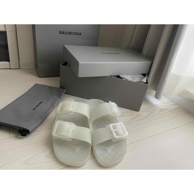 新品未使用 BALENCIAGA バレンシアガ サンダル 42 クリア ラバー-