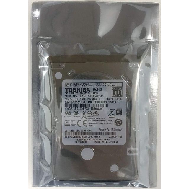 バルク MQ01ACF050 TOSHIBA 500GB SATA6.0Gbs 1