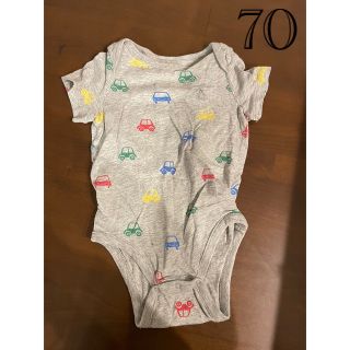 ベビーギャップ(babyGAP)のロンパース　70 ギャップ　GAP 半袖　車　グレー(ロンパース)