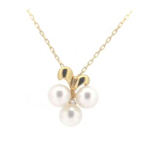 ミキモト(MIKIMOTO)の目立った傷や汚れなし ミキモト パール ダイヤモンド ネックレス K18YG(18金 イエローゴールド)(ネックレス)