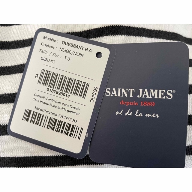 SAINT JAMES(セントジェームス)の SAINT JAMES ウェッソン  T3 白黒ボーダー レディースのトップス(カットソー(長袖/七分))の商品写真