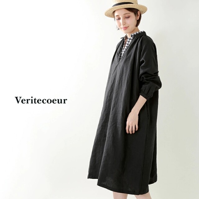 Veritecoeur　リネンウール混ワンピース　ヴェリテクール　美品