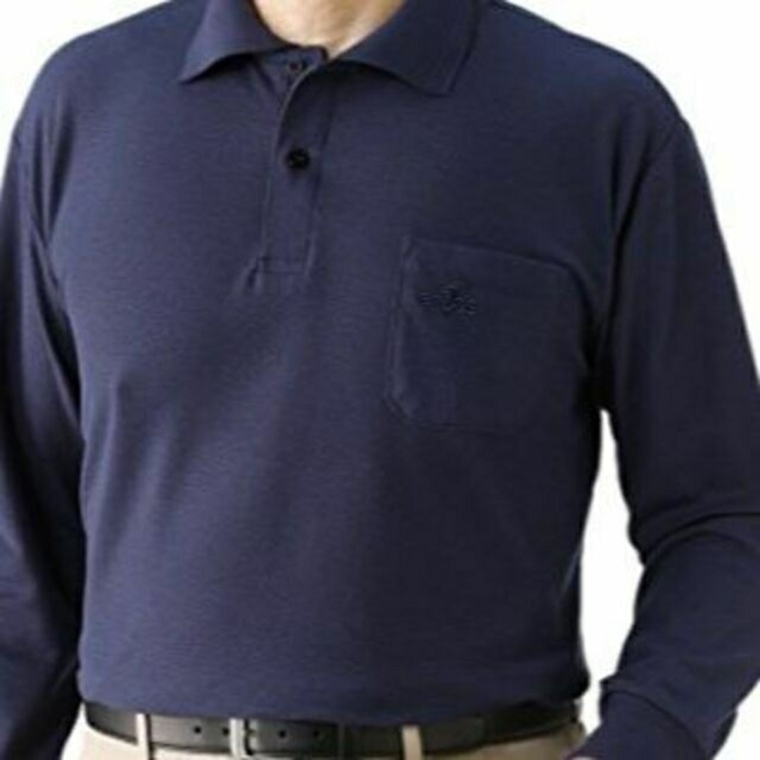 【新品】【送料無料】紳士 長袖 ポロシャツ（LL） 仕事着 形態安定 速乾性 メンズのトップス(ポロシャツ)の商品写真
