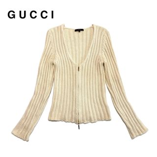 グッチ(Gucci)の☆良品 グッチ ダブルジップ カシミヤ リブニット カーディガン イタリア製(カーディガン)